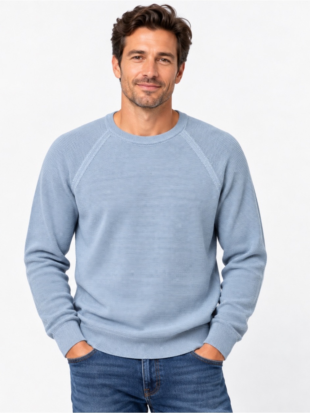 J.Crew Men’s 100% Cotton Light Blue Crewneck Sweater S L NWT